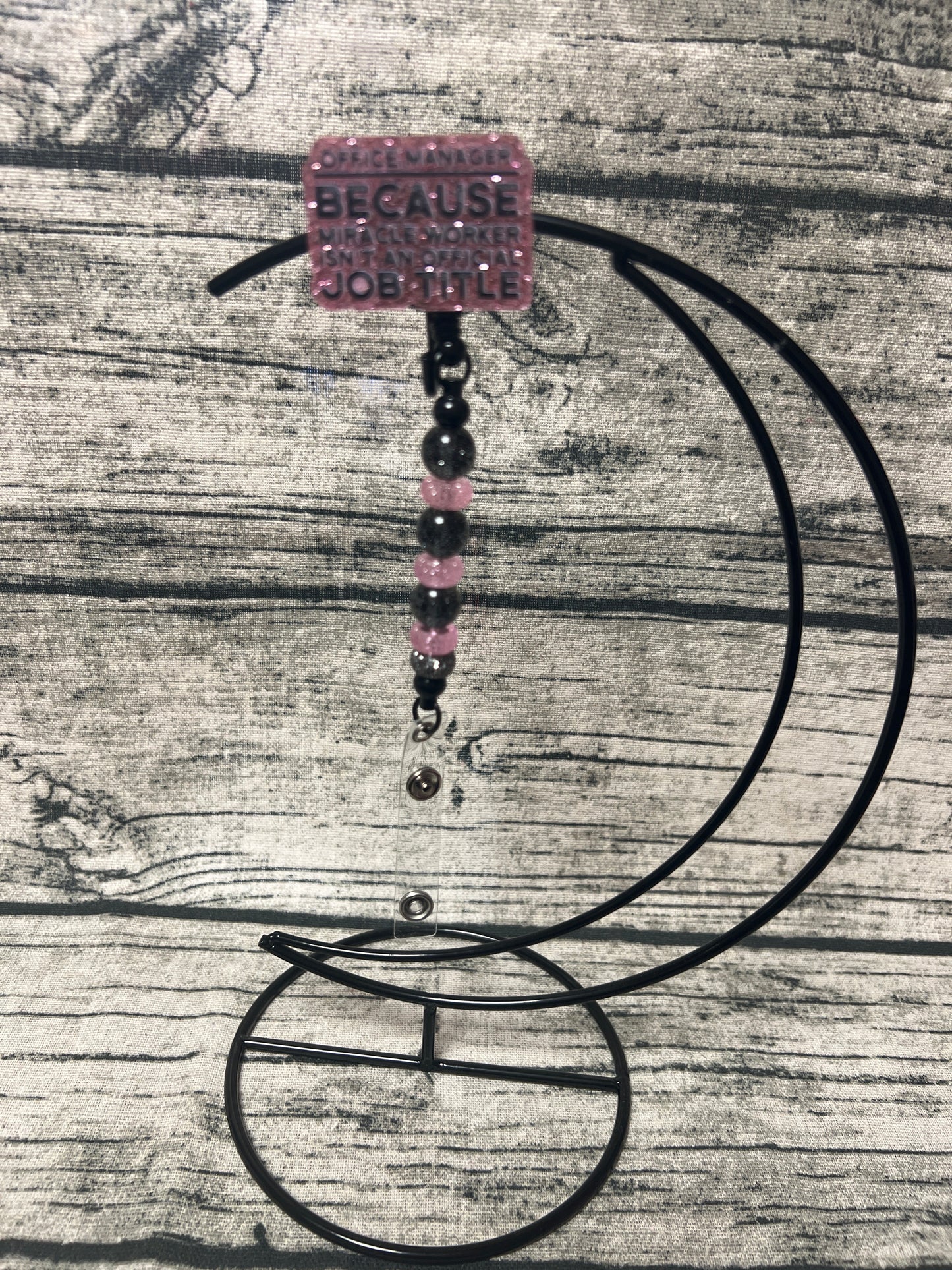 Office Manager Flat Back Badge Reel