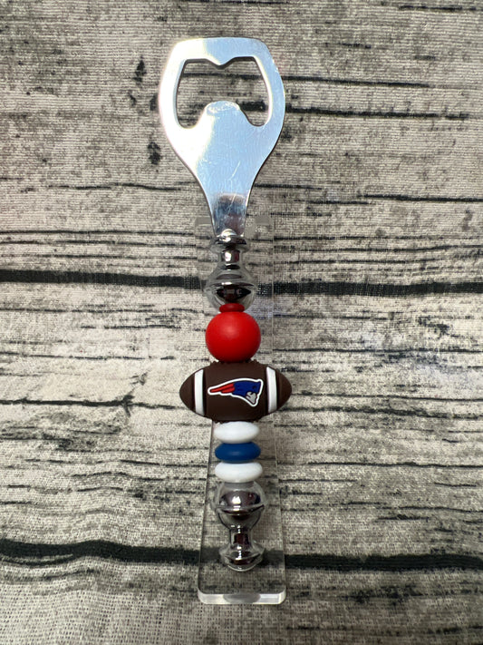 Patriots Bottle Opener (white & blue)