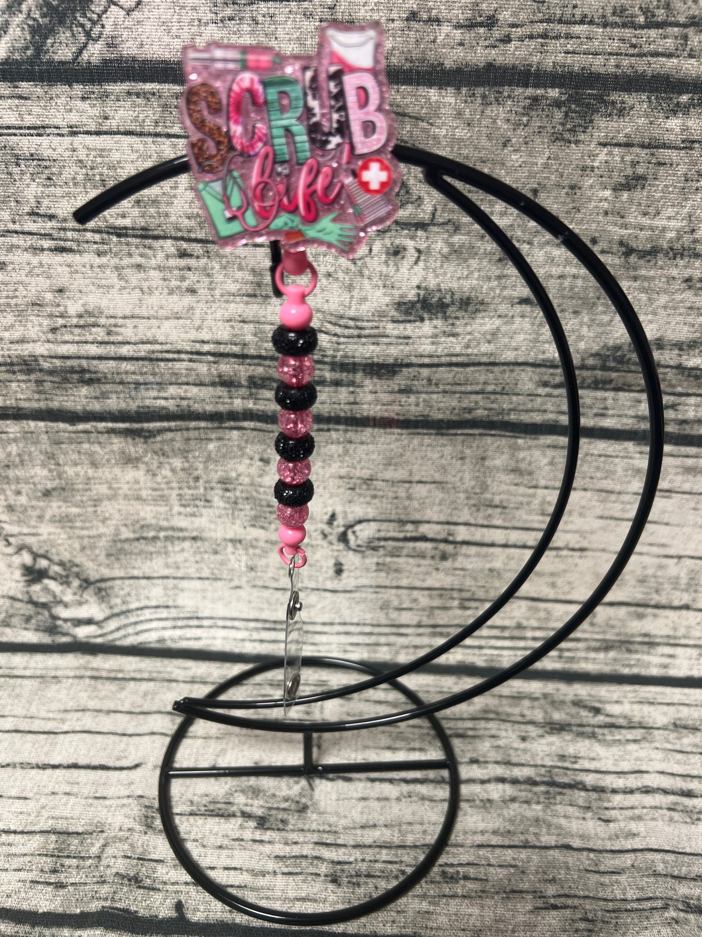 Scrub (pink) Flat Back Badge Reel