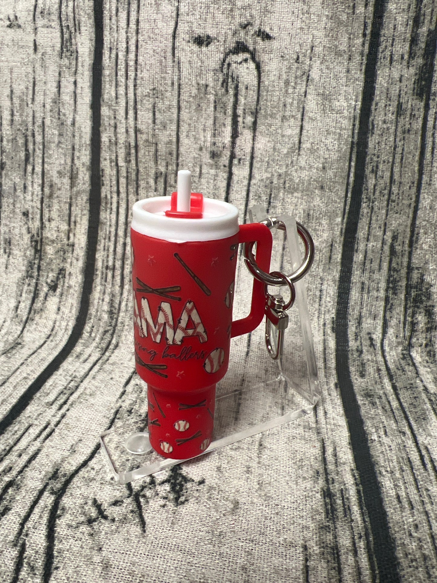 Baseball Mom Mini Tumbler Keychain