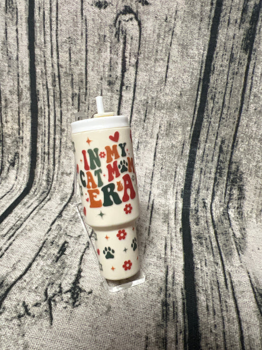 Cat Mom Mini Tumbler Keychain