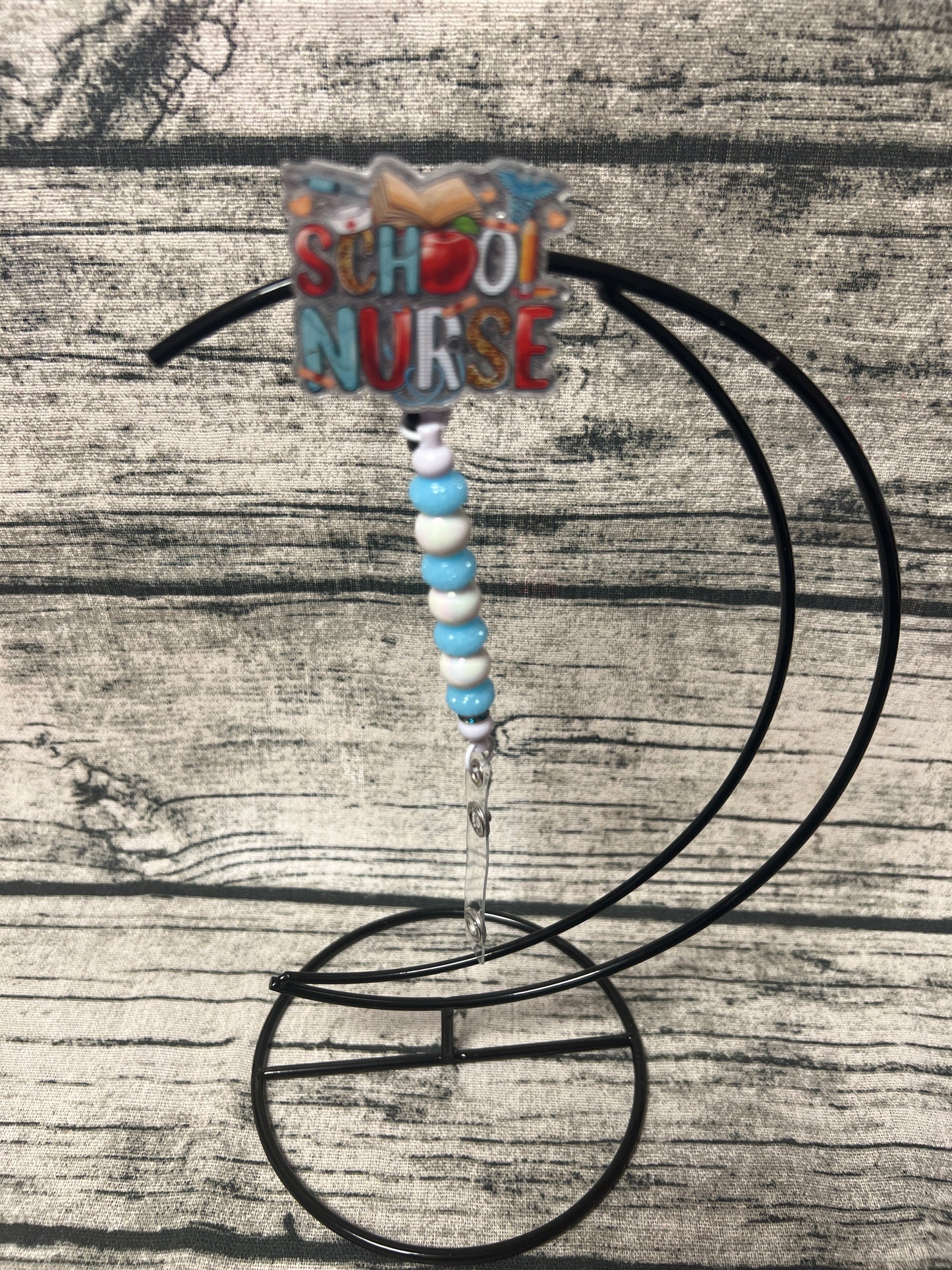 School Nurse Flat Back Badge Reel