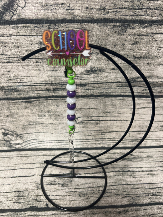 School Counselor Flat Back Badge Reel