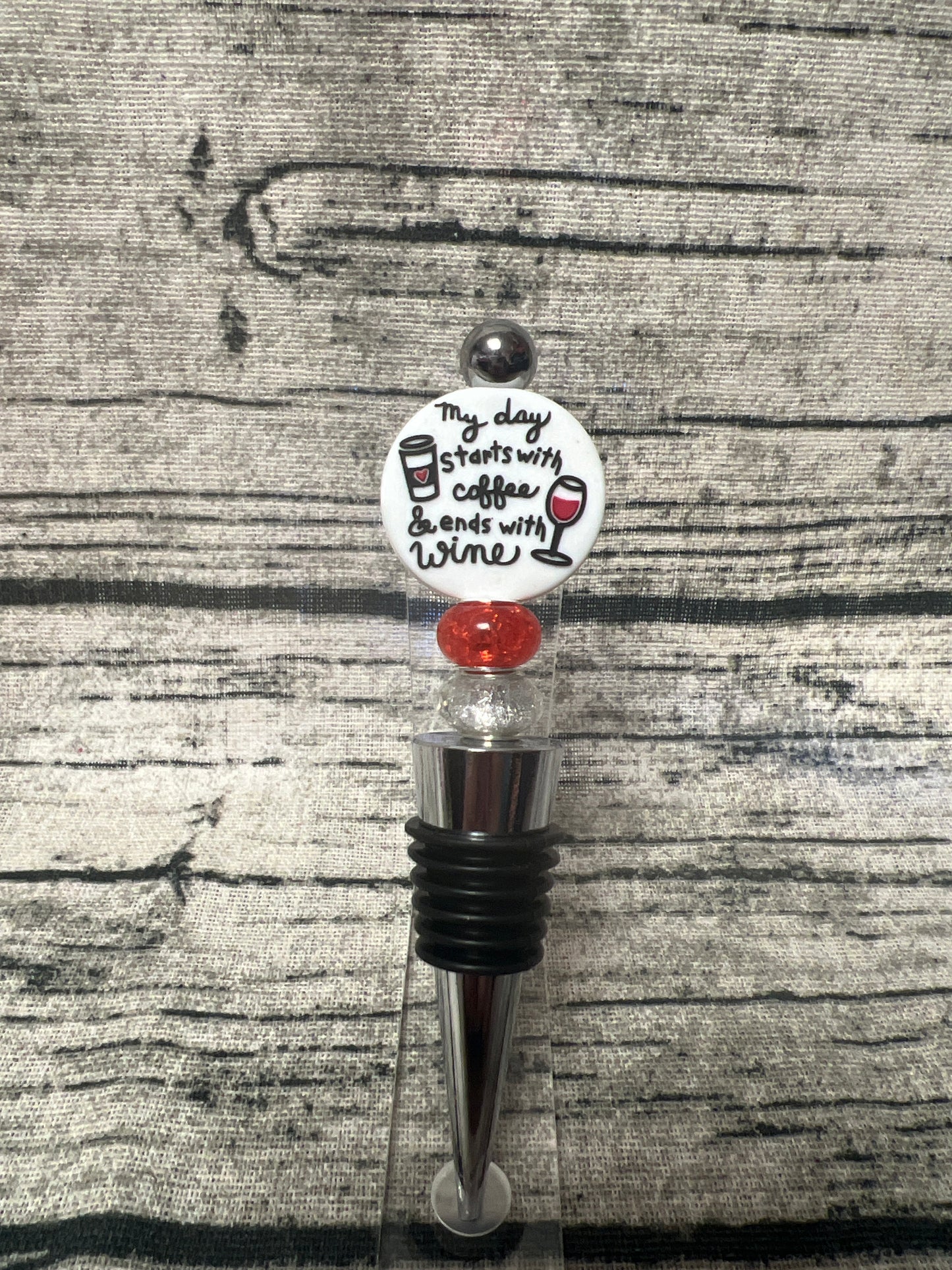 Day starts with coffee Bottle Stopper