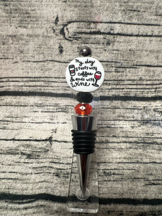 Day starts with coffee Bottle Stopper #2