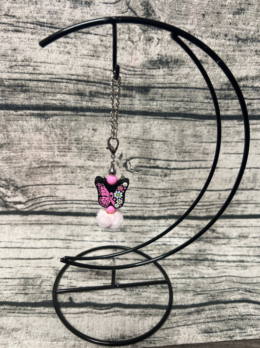Pink ribbon butterfly Dangle