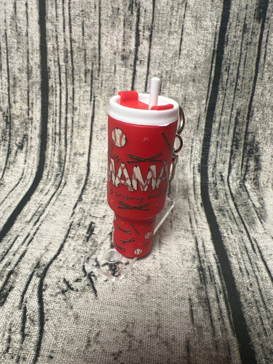 Baseball Mom Mini Tumbler Keychain