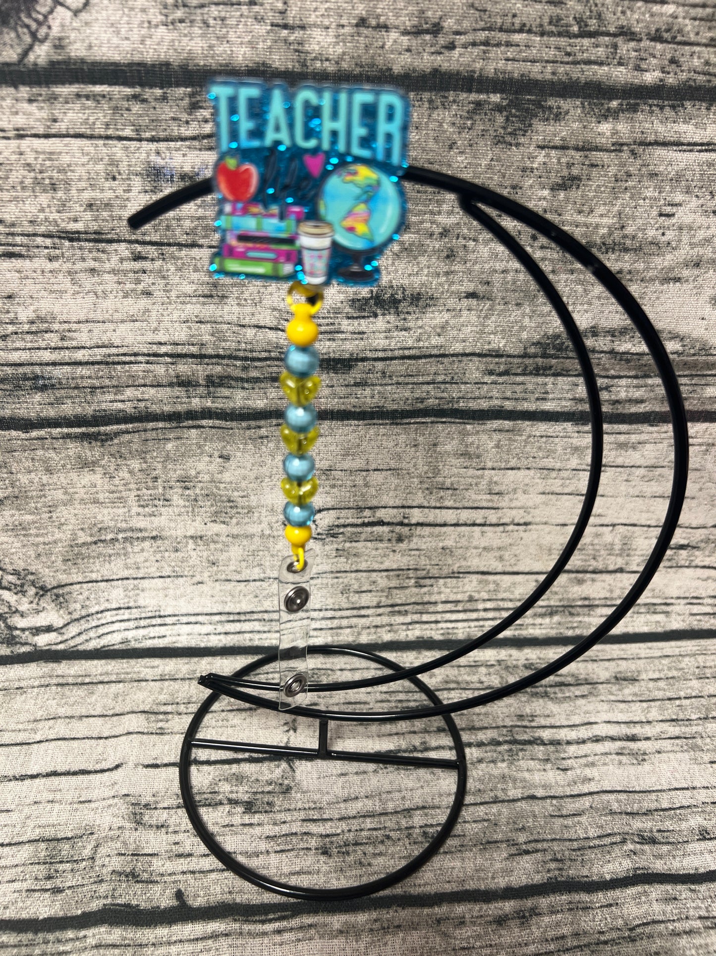 Teacher (yellow) Flat Back Badge Reel