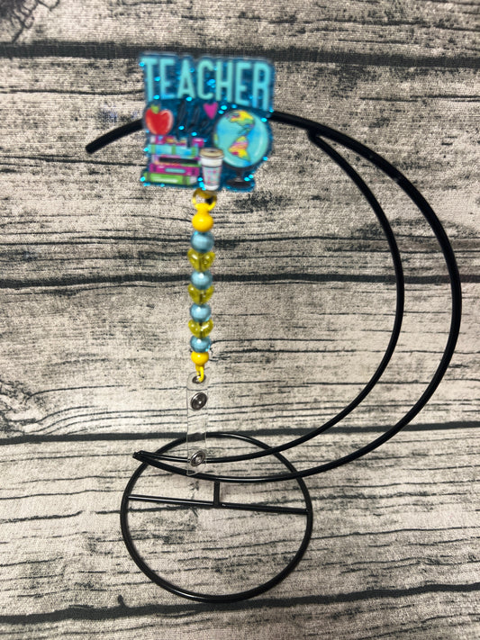 Teacher (yellow) Flat Back Badge Reel