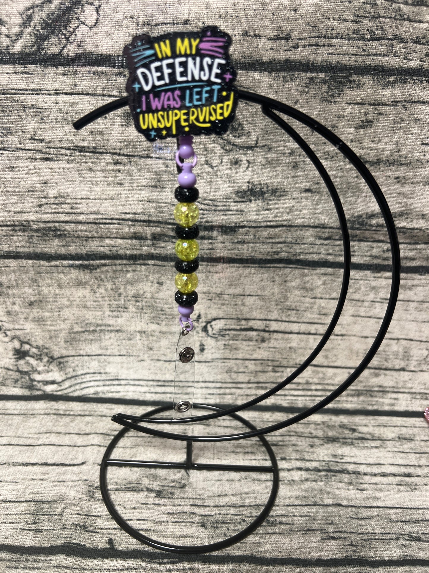 In my defense Flat Back Badge Reel