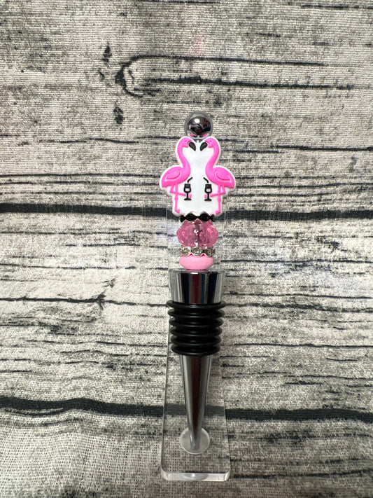 Drinking flamingos Bottle Stopper (pink)