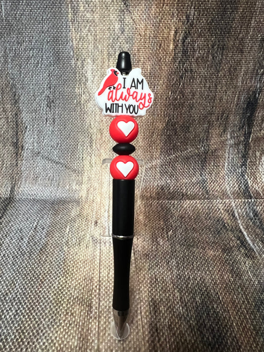 Cardinal with hearts pen