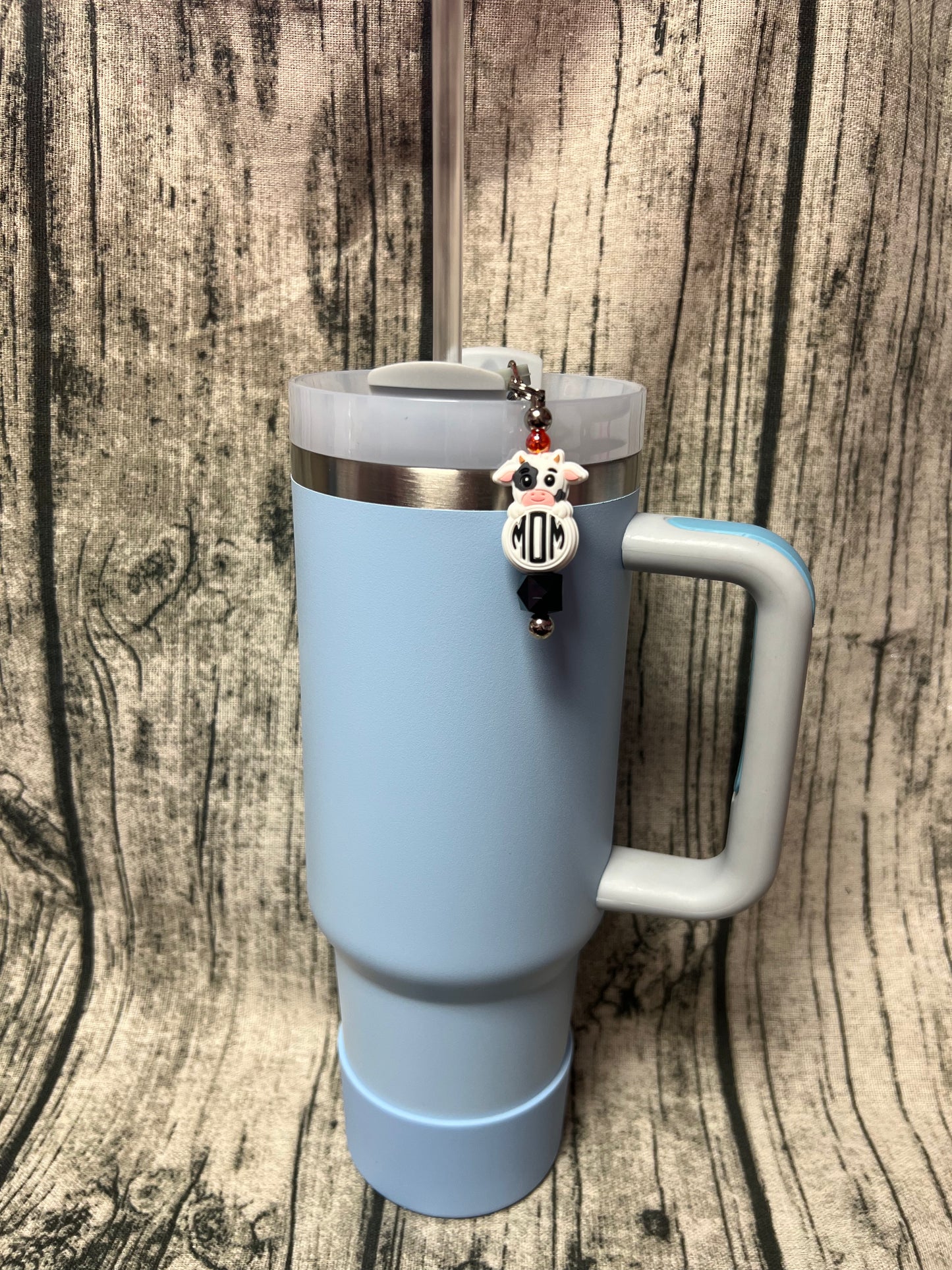 Straw Dangle - Cow Mom