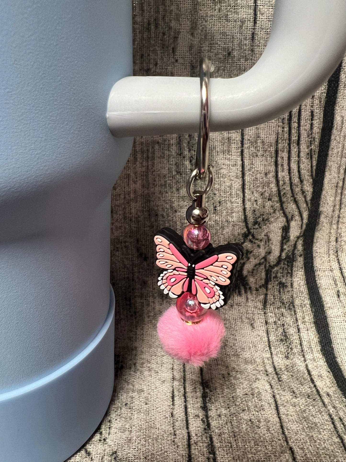 Pink Butterfly Dangle