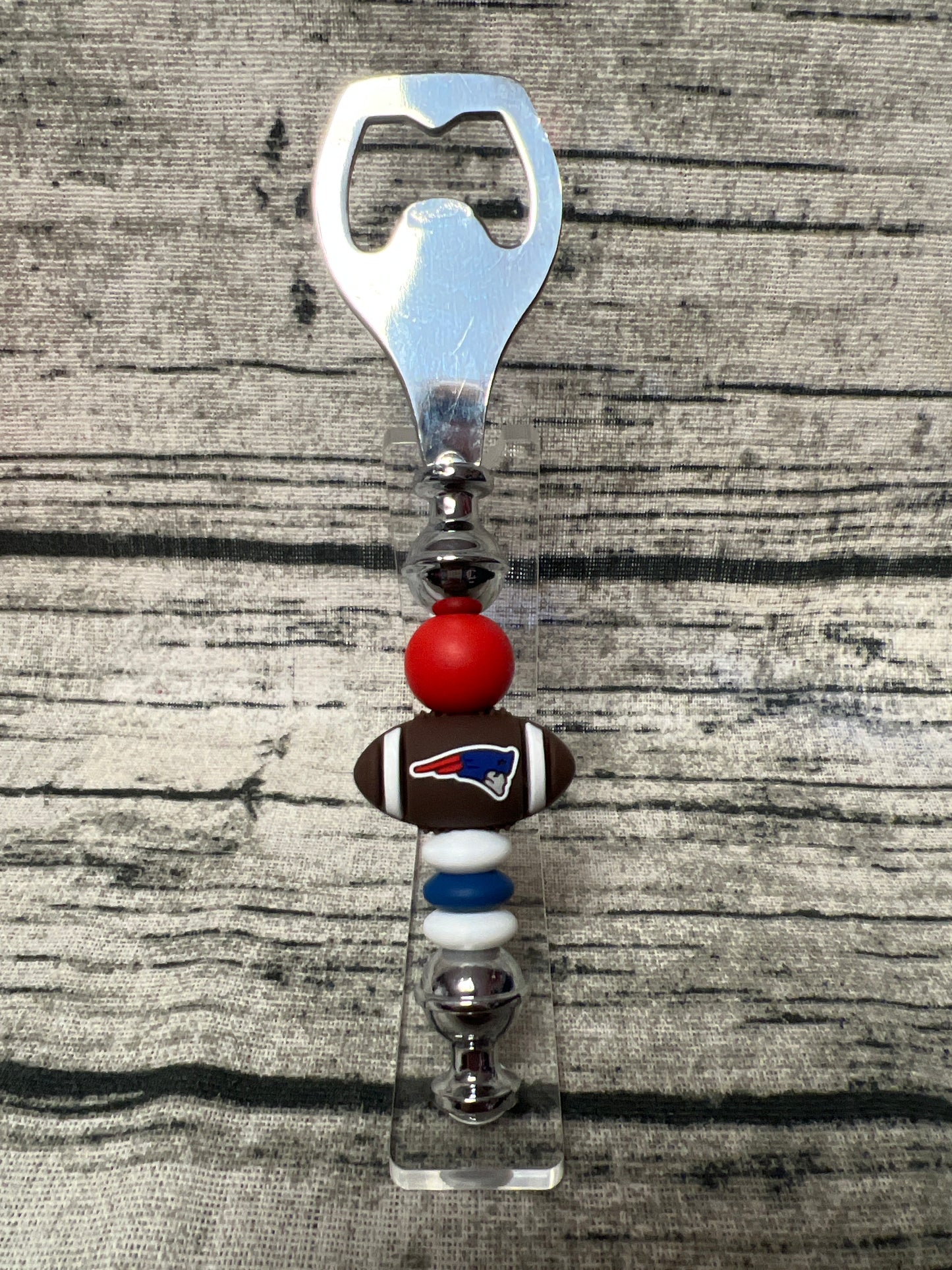 Patriots Bottle Opener (white & blue)