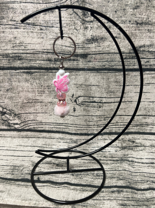 Pink ribbon butterfly Dangle