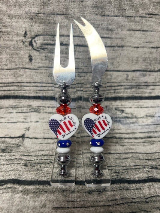 Cheese fork & knife set