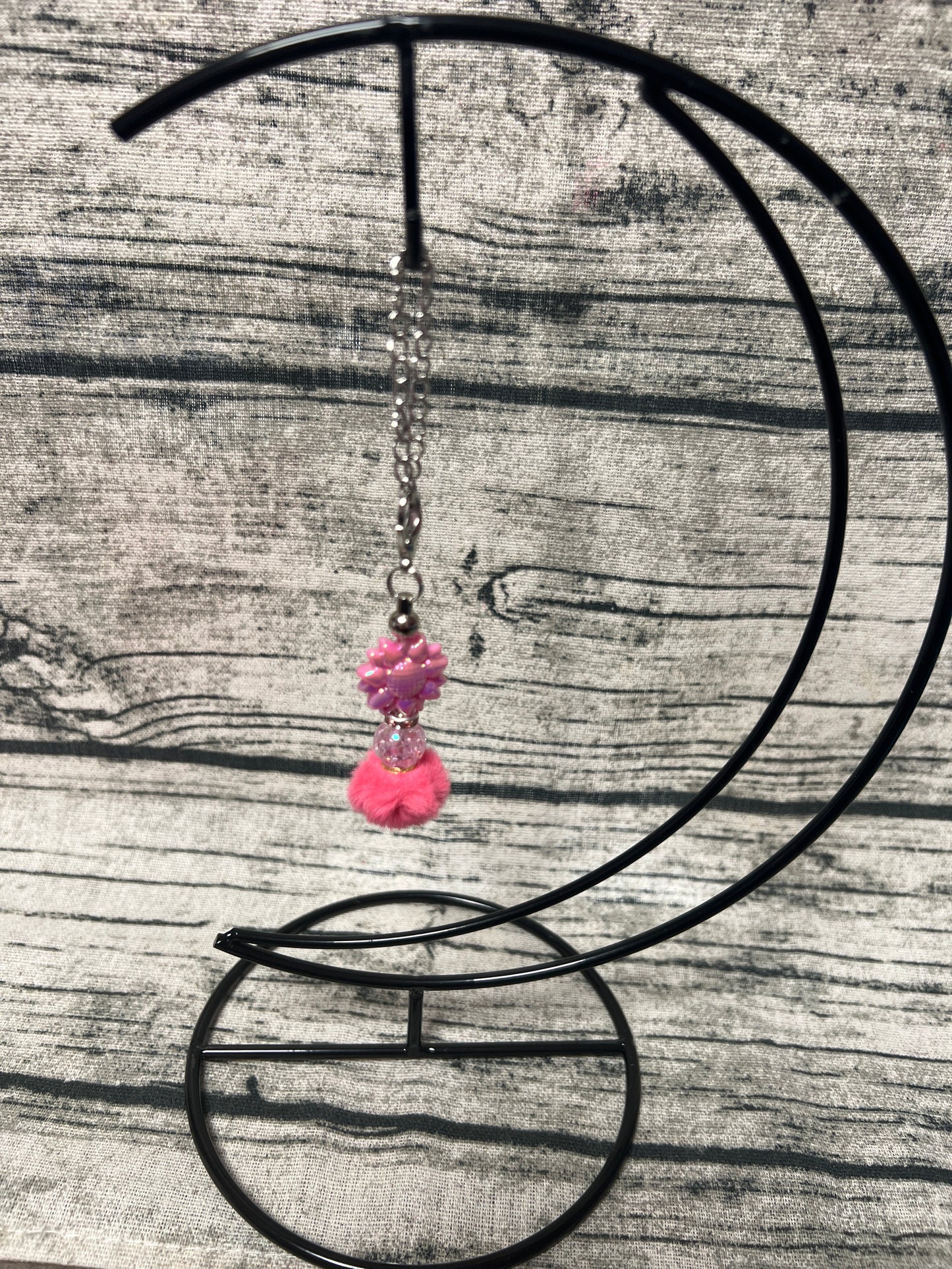 Iridescent pink flower Dangle