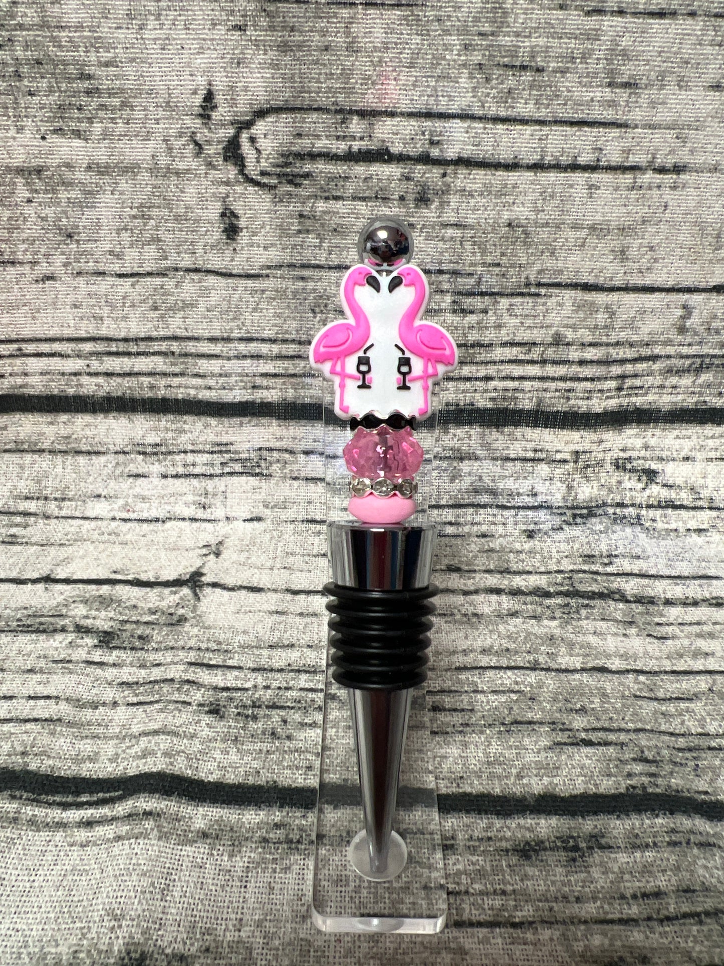 Drinking flamingos Bottle Stopper (pink)