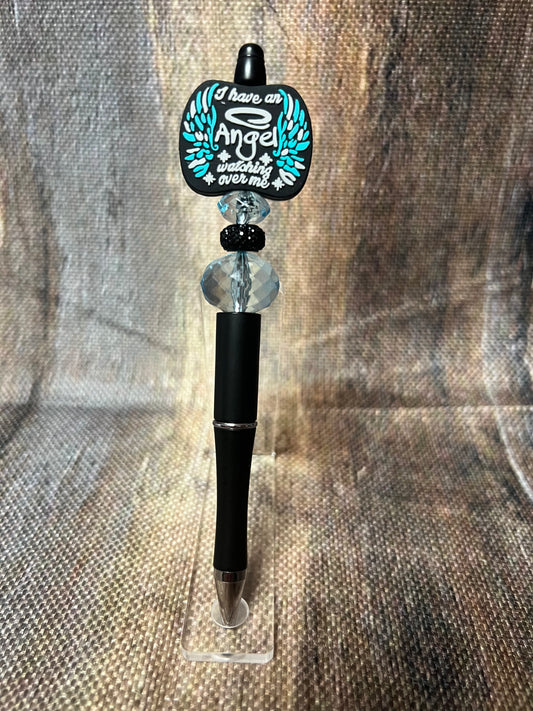 Teal bead Angel Pen