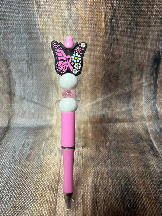 Pink Ribbon Butterfly Pen