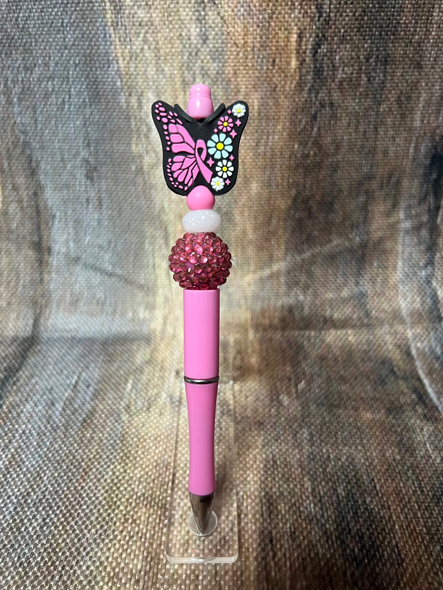 Pink Ribbon Butterfly Pen #2