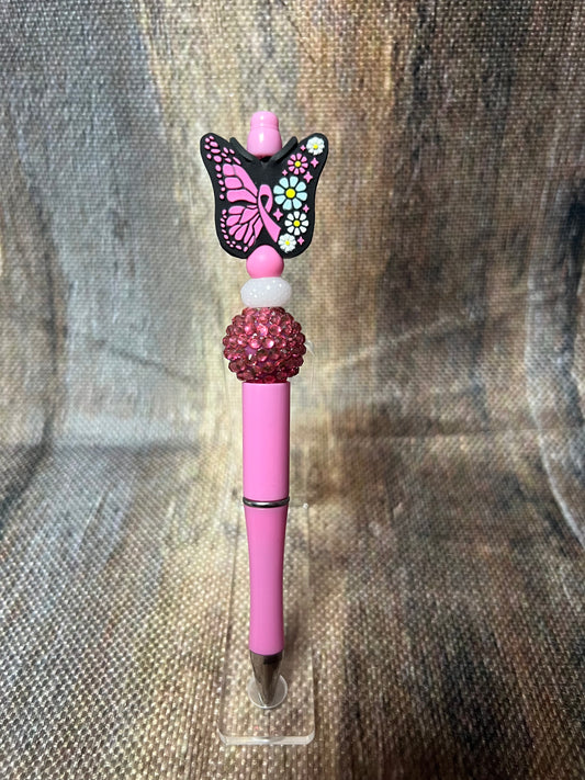 Pink Ribbon Butterfly Pen #2