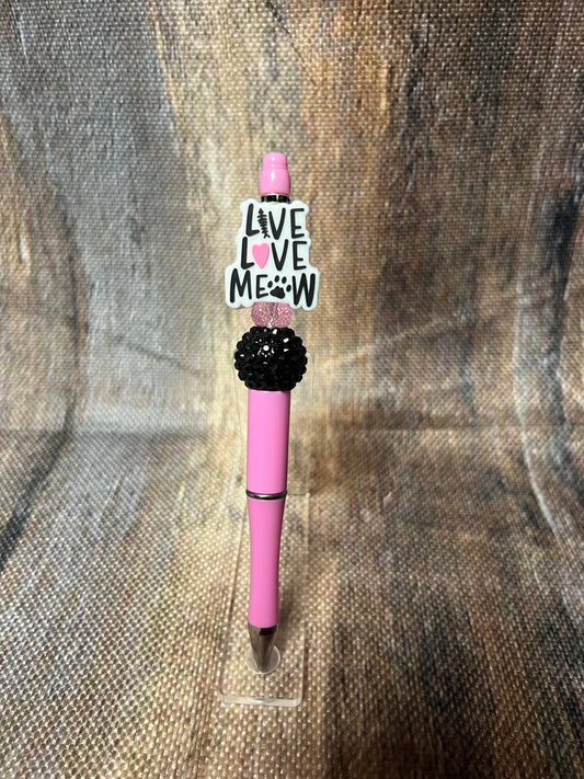 Live Love Meow pink Pen